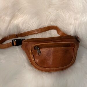 Elegant Brown Leather Belt Bag